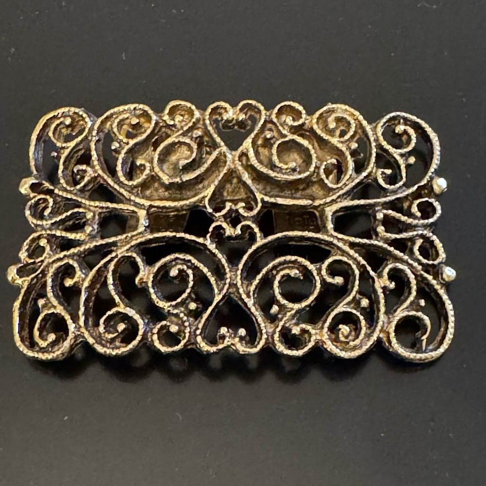 Vintage Gold Tone Filigree Dress Clip